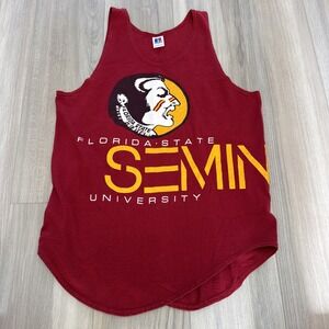 Vintage Florida State Seminoles Shirt Mens Large Tank‎ Russell Athletic USA 80s